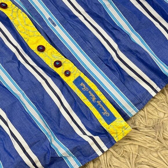 Robert Graham Striped Button Down flip cuff Shirt XL - Picture 5 of 7